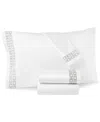 Hotel Collection Chain Links Embroidered 100% Pima Cotton 4-pc. Sheet Set, California King, Exclusively At Macy's In Silver