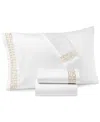 Hotel Collection Chain Links Embroidered 100% Pima Cotton 4-pc. Sheet Set, King, Exclusively At Macy's In Champagne