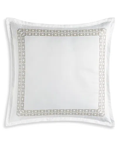 Hotel Collection Chain Links Embroidery 100% Pima Cotton 2-pc. Sham Set, Euro, Exclusively At Macy's In Silver
