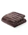 Hotel Collection Channeled Faux Fur Throw, 50" X 60", Exclusively At Macy's In Brown