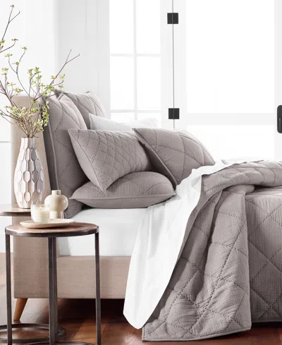 Hotel Collection Dobby Diamond 3-pc. Coverlet Set, King, Exclusively At Macy's In Charcoal