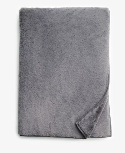 Hotel Collection Double-sided Faux-fur Throw, 50" X 70", Macy's Exclusive In Gray