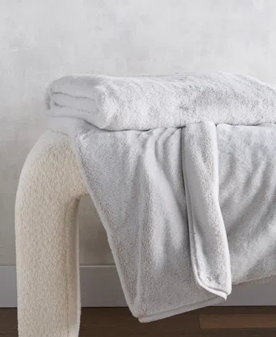 Hotel Collection Double-sided Faux-fur Throw, 50" X 70", Macy's Exclusive In Silver