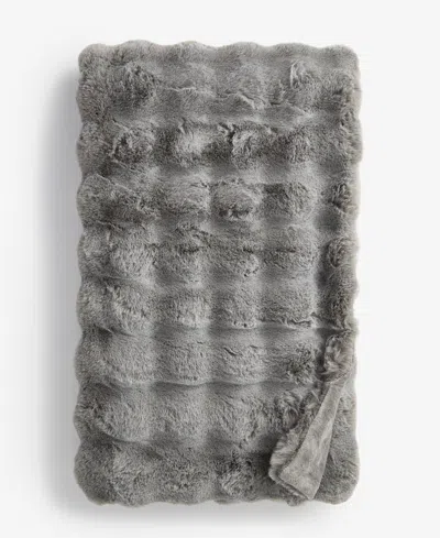 Hotel Collection Heathered Bubble Faux-fur Throw Blanket, 50" X 60", Macy's Exclusive In Gray