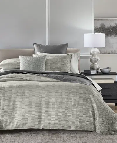 Hotel Collection Horizon Geometric 3-pc. Comforter Set, Full/queen, Macy's Exclusive In Gray