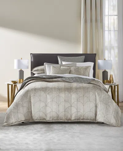 Hotel Collection Inlay Woven And Printed 3-piece Duvet Cover Set, Full/queen, Macy's Exclusive In Gray
