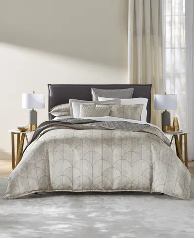 Hotel Collection Inlay Woven And Printed 3-piece Duvet Cover Set, King, Macy's Exclusive In Gray