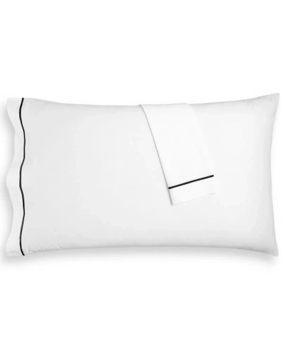 Hotel Collection Italian Percale 100% Cotton Pillowcase Pair, King, Created For Macy's In Black