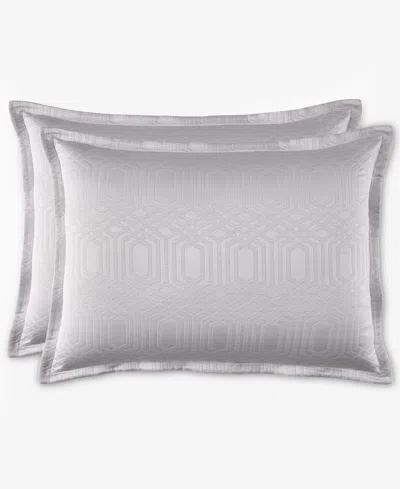 Hotel Collection Italian Positano Matelasse 2-pc. Sham Set, European, Exclusively At Macy's In Gray