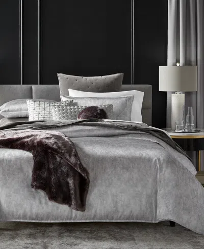 Hotel Collection Linear Ogee 3-pc. Duvet Cover Set, King, Exclusively At Macy's In Silver