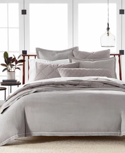 Hotel Collection Linen/modal Blend 3-pc. Duvet Cover Set, King, Exclusively At Macy's In Gray