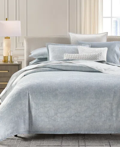 Hotel Collection Lustre Wave 3-piece Comforter Set, Full Queen, Macy's Exclusive In Blue