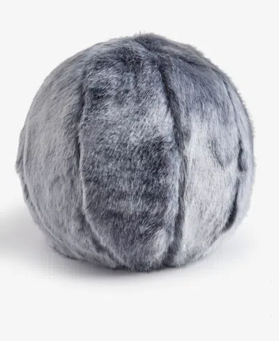 Hotel Collection Lynx Faux Fur Decorative Pillow, 10" Round, Exclusively At Macy's In Gray