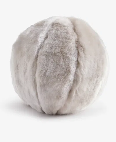 Hotel Collection Lynx Faux Fur Decorative Pillow, 10" Round, Exclusively At Macy's In White