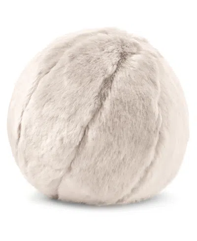 Hotel Collection Lynx Faux Fur Decorative Pillow, 10" Round, Exclusively At Macy's In Brown