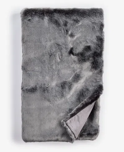 Hotel Collection Lynx Faux Fur Throw, 50" X 60", Exclusively At Macy's In Gray