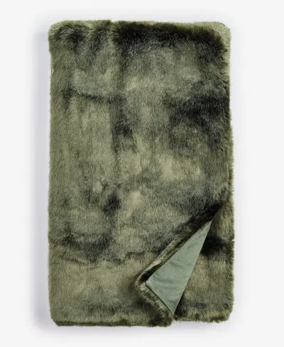Hotel Collection Lynx Faux Fur Throw, 50" X 60", Exclusively At Macy's In Green