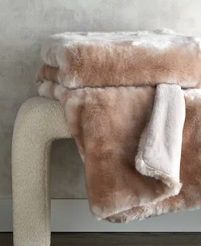 Hotel Collection Lynx Faux Fur Throw, 50" X 60", Exclusively At Macy's In Brown