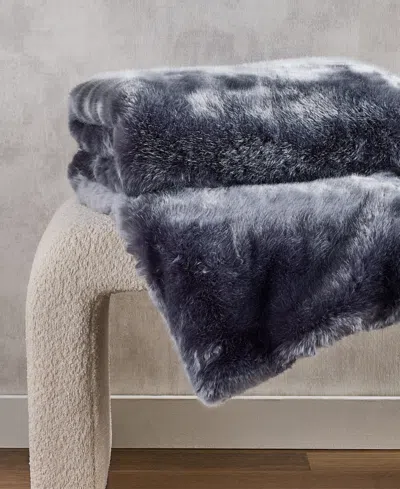 Hotel Collection Lynx Faux Fur Throw, 50" X 60", Exclusively At Macy's In Gray