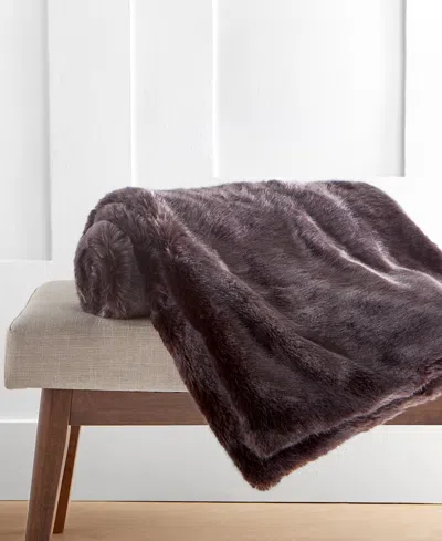 Hotel Collection Lynx Faux Fur Throw, 50" X 60", Exclusively At Macy's In Onyx