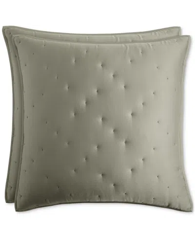 Hotel Collection Lyocell Quilted 2-pc. Sham Set, Euro, Macy's Exclusive In Gray