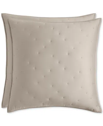 Hotel Collection Lyocell Quilted 2-pc. Sham Set, Euro, Macy's Exclusive In Gray