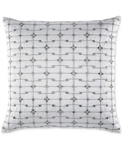 Hotel Collection Metallic Beaded Decorative Pillow, 18" X 18", Exclusively At Macy's In Silver