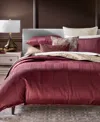 Hotel Collection Metallic Strie 3-pc. Comforter Set, King In Burgundy