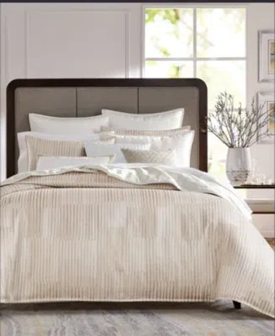 Hotel Collection Metallic Strie Duvet Cover Set In Neutral
