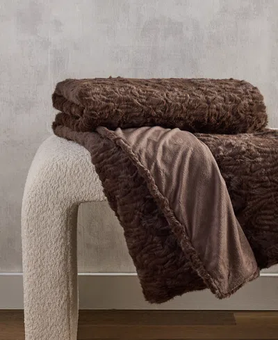 Hotel Collection Persian Lamb-look Faux-fur Throw, 50" X 60", Macy's Exclusive In Brown