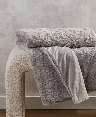 Hotel Collection Persian Lamb-look Faux-fur Throw, 50" X 60", Macy's Exclusive In Gray