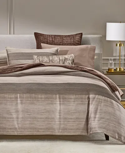 Hotel Collection Pleated Stripe 3-piece Comforter Set, King, Macy's Exclusive In Brown