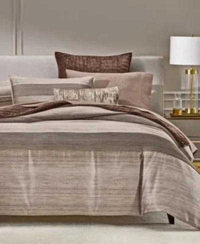 Hotel Collection Pleated Stripe Duvet Cover Set Macys Exclusive In Brown