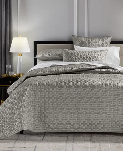 Hotel Collection Porto Quilted Coverlet Set, Full/queen, Macy's Exclusive In Gray