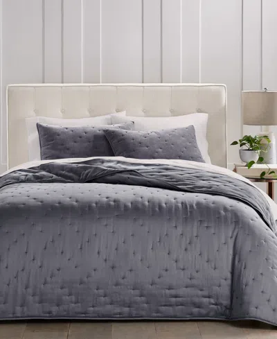Hotel Collection Reversible Chenille 3-pc. Coverlet Set, Full/queen, Exclusively At Macy's In Ink