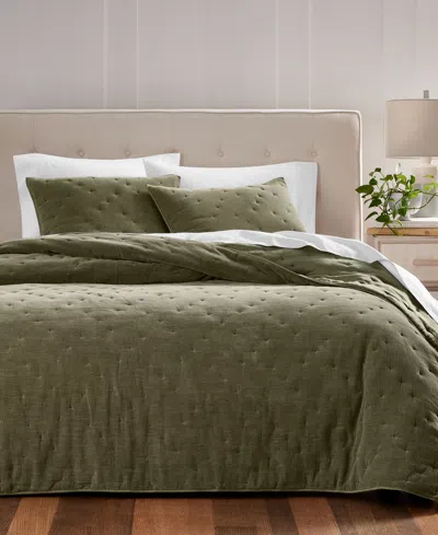 Hotel Collection Reversible Chenille 3-pc. Coverlet Set, King, Exclusively At Macy's In Moss
