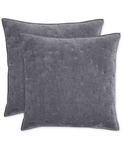 Hotel Collection Reversible Chenille Quilted 2-pc. European Sham Set, Exclusively At Macy's In Ink