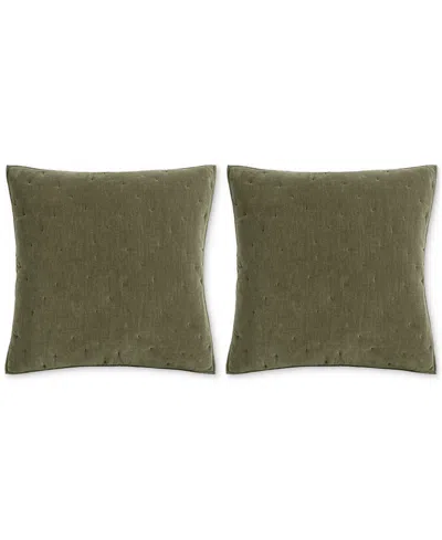 Hotel Collection Reversible Chenille Quilted 2-pc. European Sham Set, Exclusively At Macy's In Green