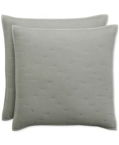 Hotel Collection Reversible Chenille Quilted 2-pc. European Sham Set, Exclusively At Macy's In Gray