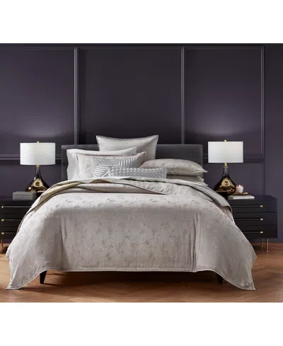 Hotel Collection Sakura Blossom Greylac Duvet Cover Set, Full/queen, Exclusively At Macy's