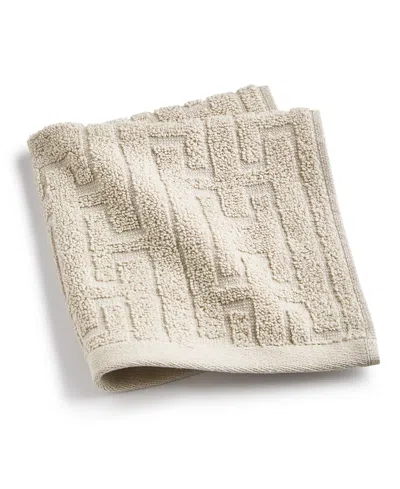 Hotel Collection Sculpted Chain-link Wash Towel, 13" X 13", Created For Macy's In Neutral