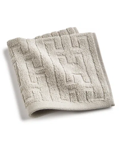 Hotel Collection Sculpted Chain-link Wash Towel, 13" X 13", Created For Macy's In Steel