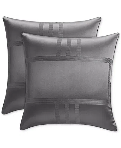 Hotel Collection Structure 2-pc. Sham Set, European, Exclusively At Macy's In Charcoal