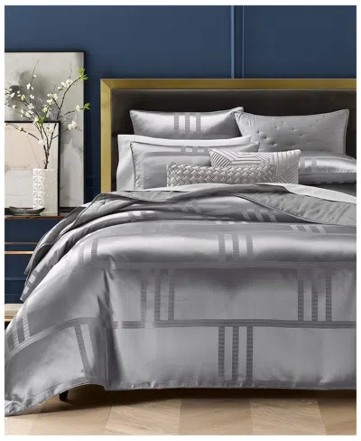 Hotel Collection Structure Charcoal 3-pc. Comforter Set, Full/queen, Exclusively At Macy's In Gray