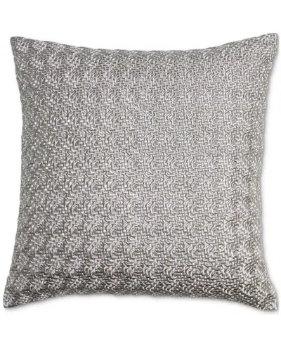 Hotel Collection Textured Embroidery Decorative Pillow, 20" X 20", Exclusively At Macy's In Gray