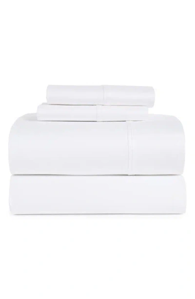 Hotel Espalma 300 Thread Count Cotton Percale King 4-piece Sheet Set In White