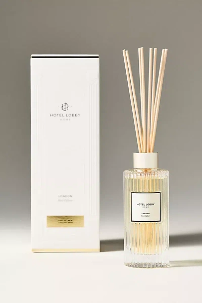 Hotel Lobby Floral London Glass Reed Diffuser In White