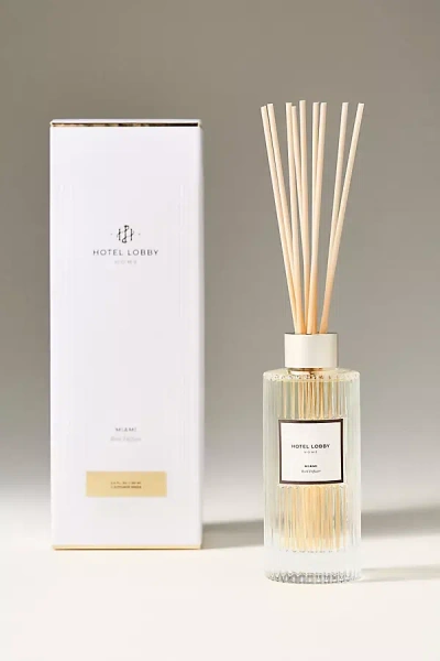 Hotel Lobby Fresh Miami Glass Reed Diffuser In White