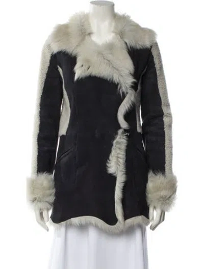 Pre-owned Hotel Particulier Shearling Coat In Gray