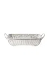 Hôtel Silver Vintage 10" Rectangular Woven Basket In Silver